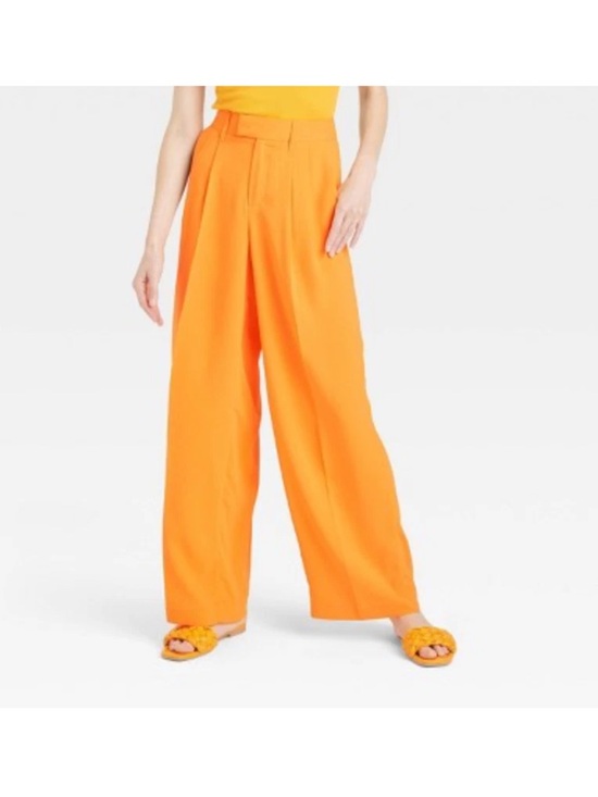 a new day Pants - a new day Bright Orange Wide-Leg Straight pants